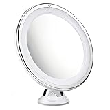 Cymas 7×Magnifying Makeup Mirror, Lighted Mirror with Power Suction & 360°Rotating Adjustable