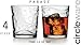 Circleware Parade Double Old Fashioned Whiskey Glasses, Set of 4, 13 oz., Clear