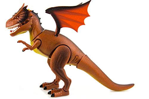 Toysery Remote Control Dinosaur Toy for Kids and Toddlers - Realistic Dinosaur Figures Toy with Flashing Lights and Dinosaur Sounds - Great Dinosaur Toy Gift Set (Battery Operated)