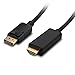 DP to HDMI Cable 6FT, Utoty Gold Plated 4K DisplayPort to HDMI Adapter Cable Support Audio for 1080p HDTV, Monitor, Projector and DP Enabled Devices