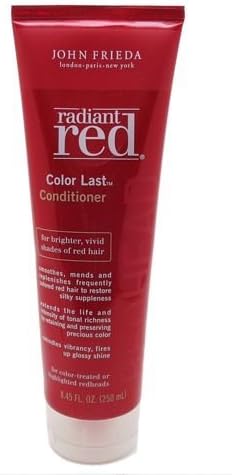 JOHN FRIEDA RADIANT RED COLOR LAST CONDITIONER FOR BRIGHTER,VIVID SHADES OF RED HAIR 8.45oz (2 PACK)