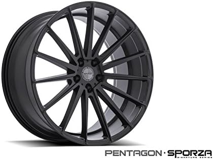 22" Inch Sporza Pentagon Satin Black Wheels &amp; Tire Package | All Season 245/30R22 | Set of 4 | Financing Available | Infiniti Audi Mercedes Dodge Chevy Chrysler Acura Ford Lexus Nissan BMW