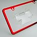 Circle Cool Red Chrome Powder Coated Stainless Steel License Plate Slim Two Hole Frame Holder Bracket