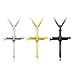 HIJONES Men's Stainless Steel Nail Cross Charm Pendant Necklace Chain 22 Inches, Polished Black
