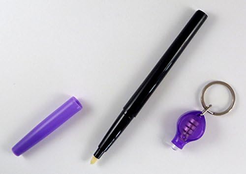 Invisible Ink Marker with LED UV Flashlight Sharpie Type Blue Pen & Light