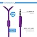 SoundPEATS In-Ear Noise Cancelling Headphones Stereo Earbuds Earphones for iPhone and Android Smartphones (With Mic and In-line Control, Flat Cable, Metal Housing)- M20 Purple