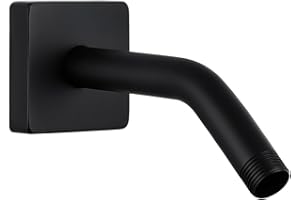 G-Promise All Metal 6-Inch Shower Arm with Flange, Wall-Mounted Stainless Steel Shower Pipe Replacement for Fixed and Handheld Shower Heads, Matte Black