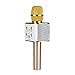 Wireless Karaoke Microphone, Portable Karaoke Machine for Kids with Bluetooth Speaker,USB-Stick Player, bluetooth wireless microphone for iPhone,Android, iPad ,TV(2018 UPDATED) (gold)