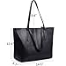 Jack&Chris Black Genuine Leather Designer Handbags Work Tote Shoulder Bags for Women,WBDZ038 Black