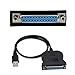 KINGMAS USB to DB25 Pin IEEE-1284 Parallel Printer Adapter Cable, USB Male to RS232 Female