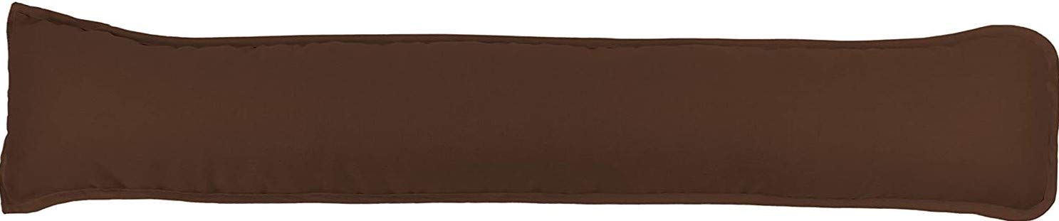 Prime Lines UK Hollowfibre Draught Excluder Stopper Cushion - Heavy Door Stopper Cushion For Bottom Door/Window - Guard Insulator - 90x18cm (Chocolate)
