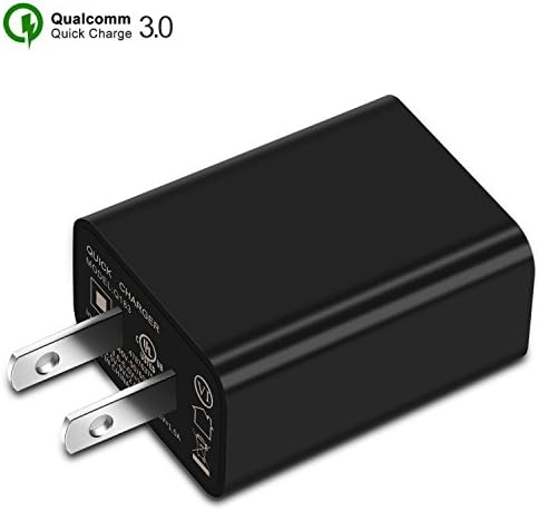 Quick Charger 3.0 USB Wall Charger 18W QC 3.0 Quick Charger Adapter for Samsung Galaxy S8 S8 Plus Note 8 S9 S9 Plus, Huawei P20/P20 Pro, LG G6 G5 V30 V20, Pixel 2, HTC U11 Nokia 8 Nexus 5x 6p (Black)