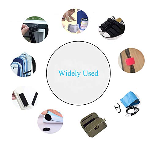 Vkey 4" Width 2 Yards Length Sew on Hook and Loop Style Nylon Strips Fabric Non-Adhesive Back Black (10cm x 2M)