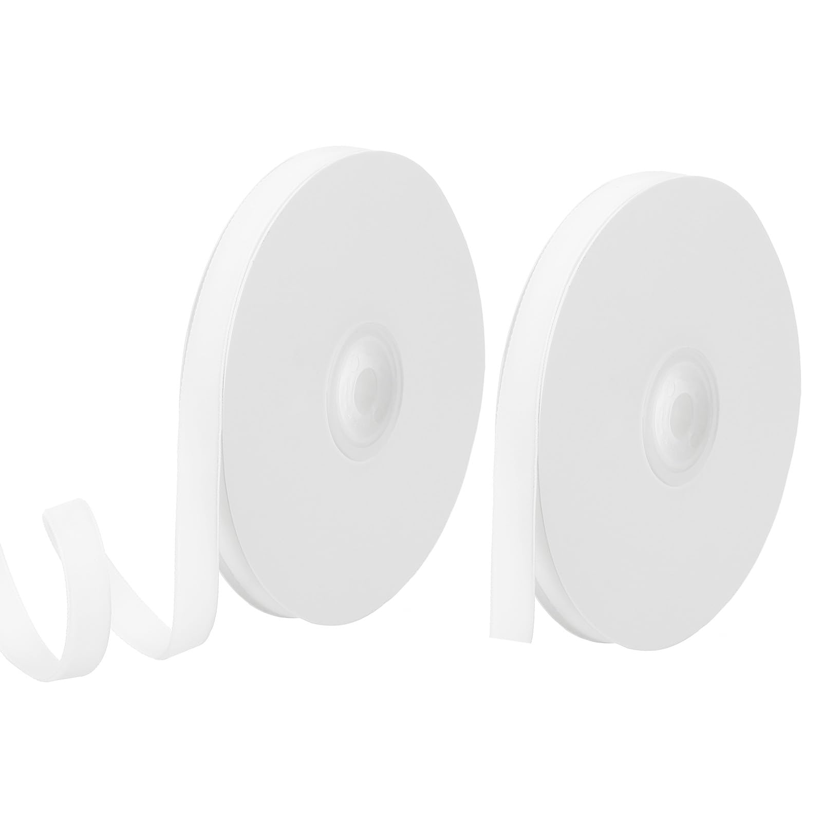 PATIKIL Velvet Ribbon 3/8 Inch 10 Yard, 2 Rolls Polyester Single Face Spool for Gift Wrapping Wedding Flower Bouquet Bow Handmade Craft Decorations, White