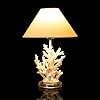 Glitzhome 19.29''H Coral Novelty Table Lamp-Farmhouse Marine Design with White T/C Shade Neutral Lampshade & Soft… 41TdJpvBXUL. SS100