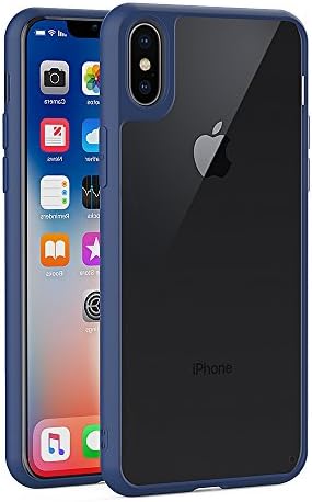 iPhone x Case, FD AIMOER Ultra Slim Apple iPhone x Case with [Shock-Absorption] [Anti-Scratch] [Clear Back] for iPhone x /iPhone 10, Blue