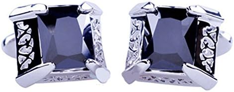 Crystal agate Cufflinks for Men Wedding Business with a nice gift box (blue)