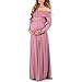 Mother Bee Maternity Cowl Neck Over The Shoulder Maternity Dress for Baby Shower or Casual Wear