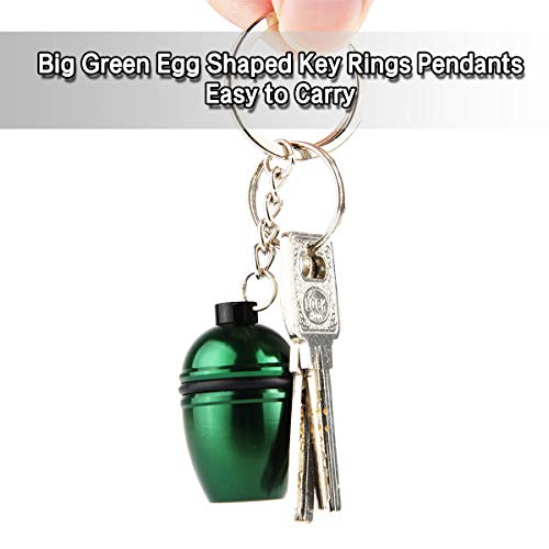 Creative Big Green Egg Keychain Fashion Mini 3D Big Green Egg Shaped Key Rings Pendants Keyring Key Fob with Emergency Lighting Function,Designed for Big Green Egg Lovers