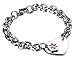 JF.JEWELRY Medical Alert ID Bracelet for Women Stainless Steel Heart Tag Free Engraving