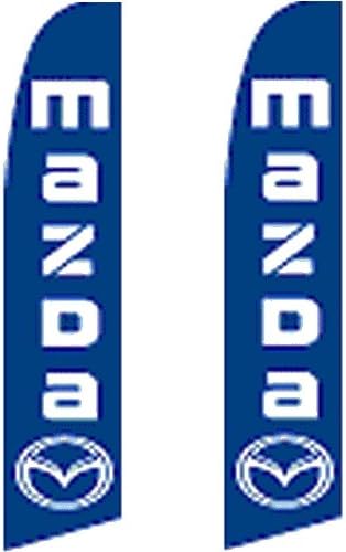 2 Swooper Flutter Feather Flag MAZDA Mazda Logo Blue White