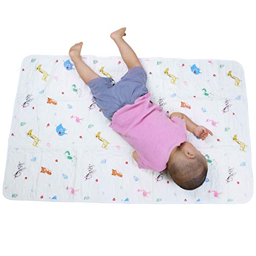 Baby Crib Mattress Pads Cover - Toddler Washable Changing Pads - Portable Changing Mat for Baby (20"X27", Animal)