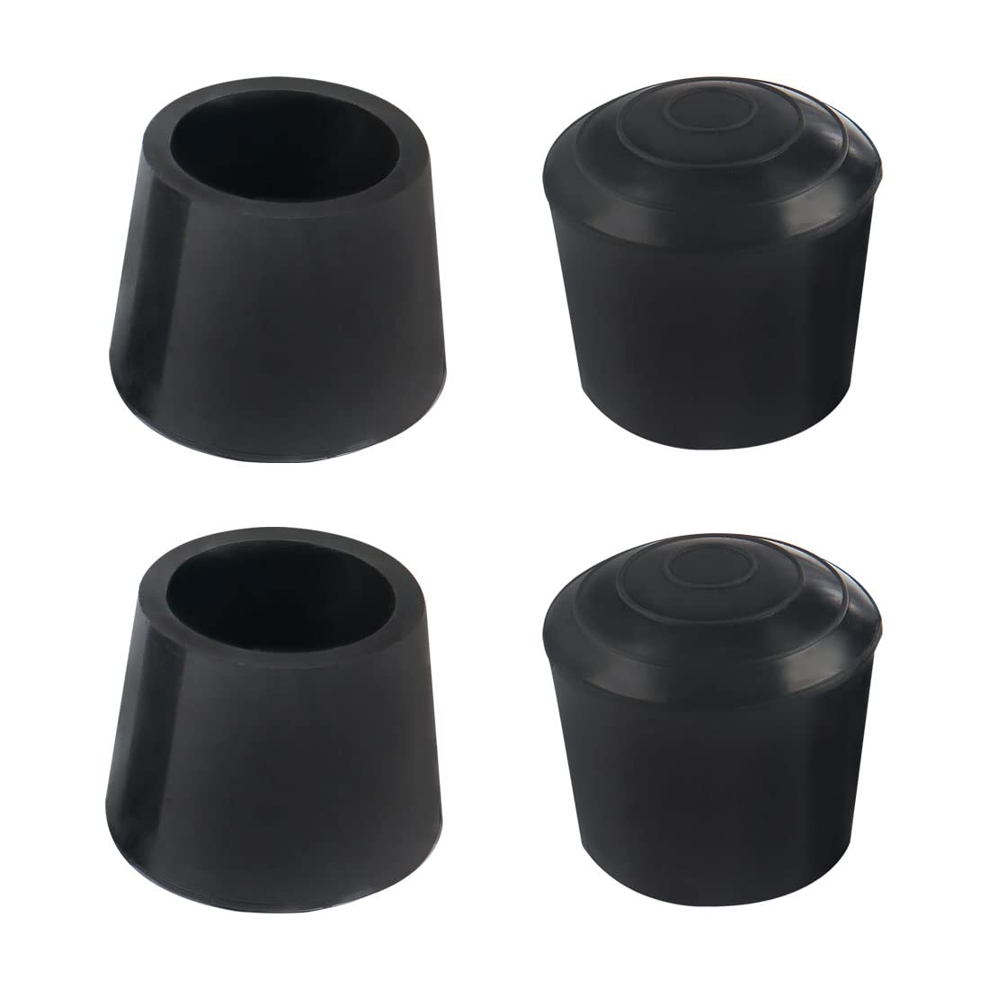 sourcing map 4pcs Leg Caps Tips 19mm Rubber Furniture Table Feet Cover Floor Protector Reduce Noise Prevent Scratches Black