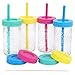 12oz Glass Mason Tumblers (Old Listing) (Pink, Teal, Blue & Yellow, 4 Pack)