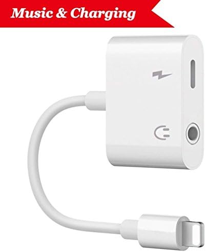 Headphone Jack Adapter,Earphone to 3.5 mm Headphone Jack Adapter for Phone 8/8Plus Phone 7/7Plus Phone X/XS XS Max XR Connector to 3.5mm AUX Audio Jack Earphone Extender Jack Stereo Dual Adapter & Splitter with , Female Audio Jack Headphone Cable Headphone for Phone X/XS - Support IOS 11 or Later