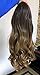 DevaLook Hair Extensions 24 Inches No Front Parting Half Head Wig Long Wavy Brown Blonde Ombre Clip in Wig (Chocolate brown to honey blonde)