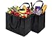 NZ home XL Reusable Grocery Shopping Bags, Heavy Duty Shopping Tote, Stands Upright, Foldable, Washable (Black 5 Pack)