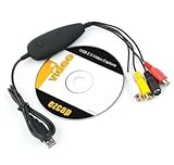 KSRplayer USB 2.0 RCA Audio Video Capture Adapter VHS to DVD Converter Recorder for Windows Xp, 2000, Vista, Window 7, Window 8 ,10