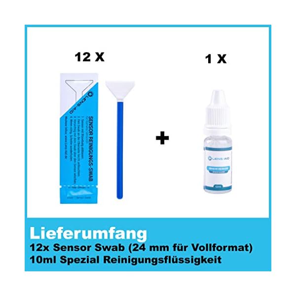 Lens-Aid Sensor Reinigungsset mit Swabs und Flüssig-Reiniger für Vollformat Kameras: 12x Mikrofaser Swab 24 mm einzeln verpackt inkl. Liquid – Bild 8