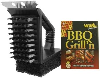 3-in-1 Compact BBQ Grill Scraper, Scrubber and Brush