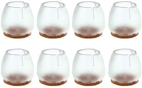 7/8"~1-1/4" , 8PCs X Pcs Chair Leg Caps Furniture Feet Pads Covers Round Bottom Slide Prevent Clear silicone Wood Floor Protectors