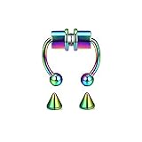 MEQNOIG Horseshoe Septum Nose Ring Fake Nose Ring
