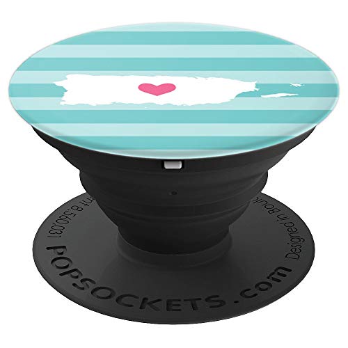 Puerto Rico Heart | Cute Island Map Silhouette - PopSockets Grip and Stand for Phones and Tablets