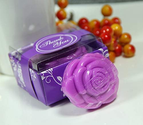 12pcs Artistic Scented Rose Soap for Wedding Favors Gifts or Baby Shower Soap (purple)
