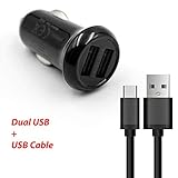 Dual Ports USB Car Charger Adapter + USB Charging/Data Cable For Nokia Lumia 520, 521, 530, 635, 800, 820, 822, 830, 900, 920, 925, 928, 930, 1020, 1320, 1520