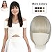 REECHO Fashion Full Length Synthetic 1 Piece Layered Clip in Hair Bangs Fringe Hairpieces Hair Extensions Color - White Blonde