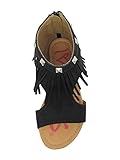 Rebecca Little Girls Open Toe Flat Sandals with Fringes and Studs