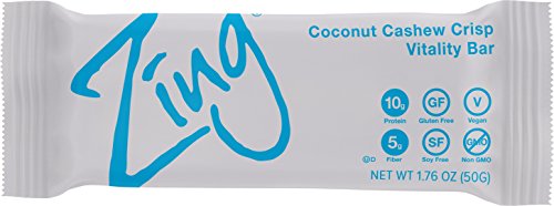 Zing Vital Energy Nutrition Bar, Coconut Cashew Crisp, (12 Bars), High Protein, High Fiber, Low Sugar, Coconut Flakes, Cashew Butter, Crisp Quinoa, Vegan - Thumbnail 7