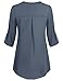 Messic Chiffon Tunic for Ladies, Women Soft Vintage Roll up Chiffon Office Blouse Shirt(X-Large, BlueGray)