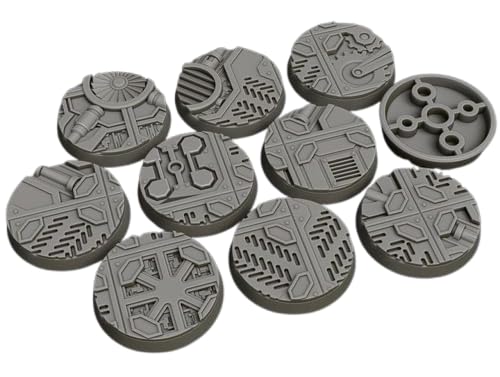32mm Engineering Deck Resin Bases for Wargaming Miniatures, Pack of 10, designed by Legend Games