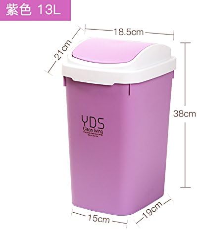 Dustbins luoliwei Household bathroom with lid kitchen large creative plastic rocker lid bedroom dustbin, 151938cm 13L Purple