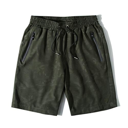 Men Swim Trunks, JOYFEEL Big and Tall Casual Quick Dry Summer Beach Shorts Running Training Active Gym Shorts Army Green - Thumbnail 3
