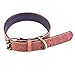 Moonpet Soft Padded Real Genuine Leather Dog Collar-Best Full Grain Heavy Duty Dog Collar-Durable Strong Adjustable for Small Medium Large X-Large Male Female Dogs Training-Light Brown 17.2-22''