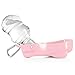 Flexzion Portable Dog Water Bottle Dispenser - 7oz Pet Travel Bottle With Buckle & Flippable Bowl, Pink On-The-Go Doggy Water Dispenser