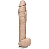 Doc Johnson The Naturals - 12 Inch Dong with Balls - With Removable Vac-U-Lock Suction Cup Base - F-Machine and Harness Compatible Dildo - Proudly Made In America - Dildo - White