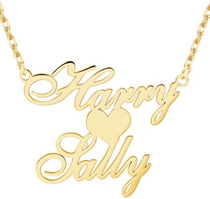 EVER2000 Custom Name Necklace, 18K Gold Plated Nameplate Personalized Jewelry Gift for Women